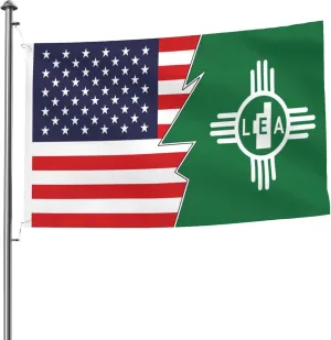 Flag Of Lea County, New Mexico And America Flag 5x8 Ft Durable Large Size Flags Double-Sided Outdoor Decorative Banner Home Yard Flags for All Seasons