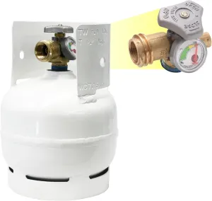 Flame King 3lb Steel Propane Tank Cylinder with Gauge and OPD Valves for Grills and BBQs, Camping, Fishing, & Outdoor Activities