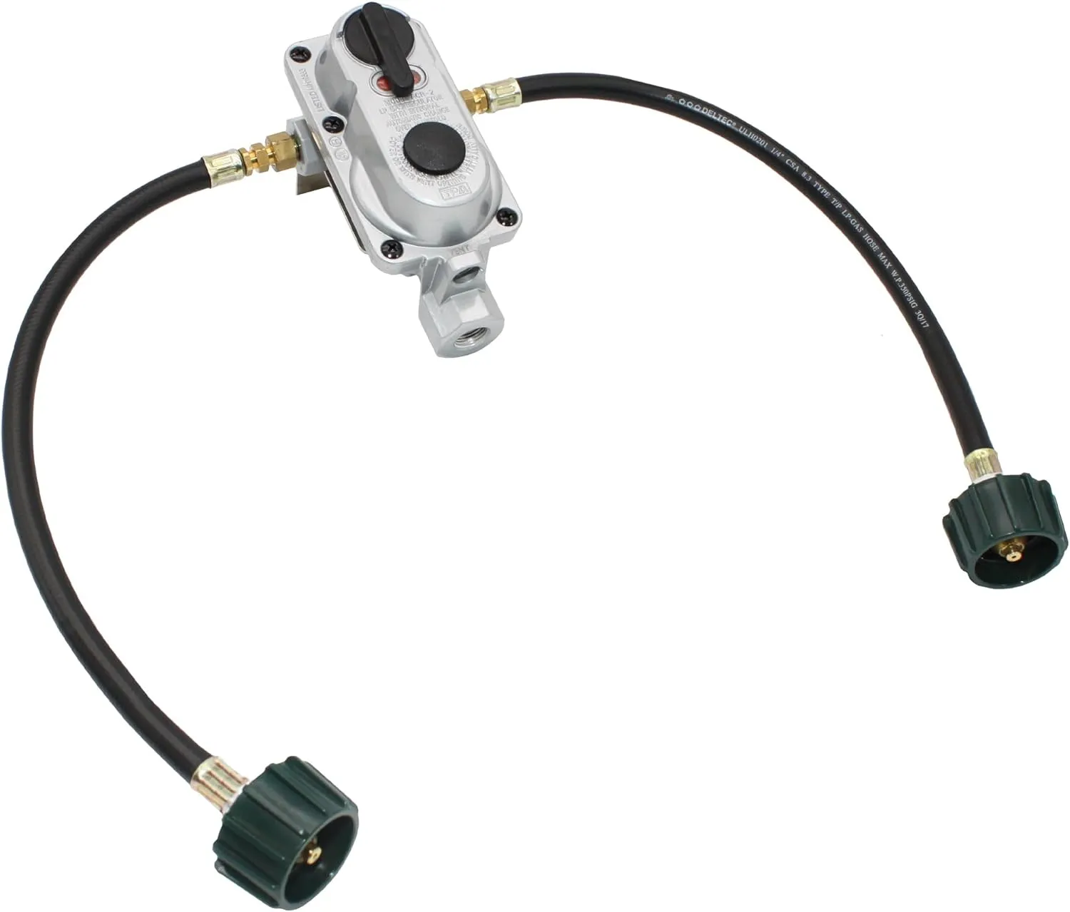 Flame King KT15ACR-2 2-Stage Auto Changeover LP Propane Gas Regulator with Two 15-inch Pigtails for RVs, Vans, Trailers