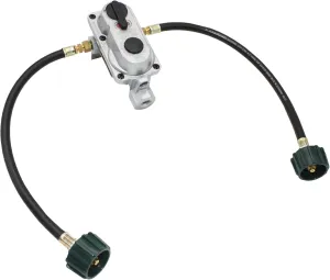 Flame King KT15ACR-2 2-Stage Auto Changeover LP Propane Gas Regulator with Two 15-inch Pigtails for RVs, Vans, Trailers