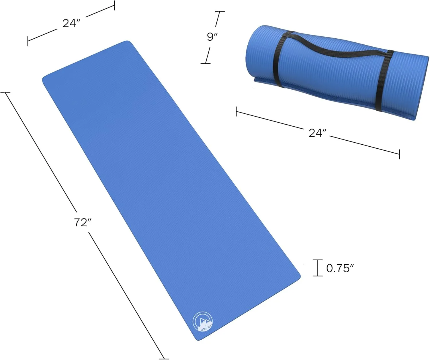 Foam Sleeping Pad for Camping - 0.75-Inch-Thick Waterproof Sleep Pad with Carry Straps for Cots, Tents, or Sleepovers by Wakeman Outdoors (Blue)