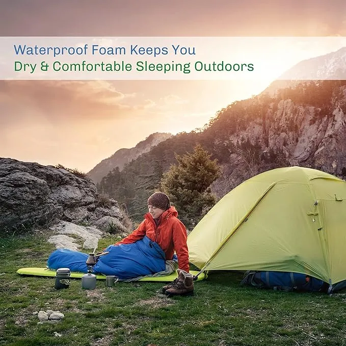 Foam Sleeping Pad - Lightweight 0.5-Inch Mat for Camping, Cots, Tents, Backpacking, and Yoga - Non-Slip and Waterproof with Handle by Wakeman