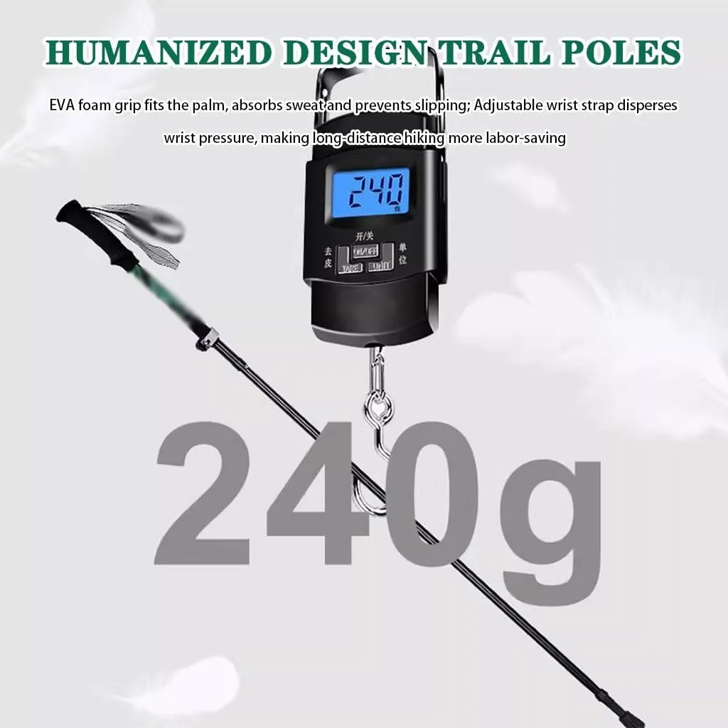 Foldable Portable Trekking Poles, Ultralight Nordic Walking Sticks, Telescopic, Quick Locks, for Camping
