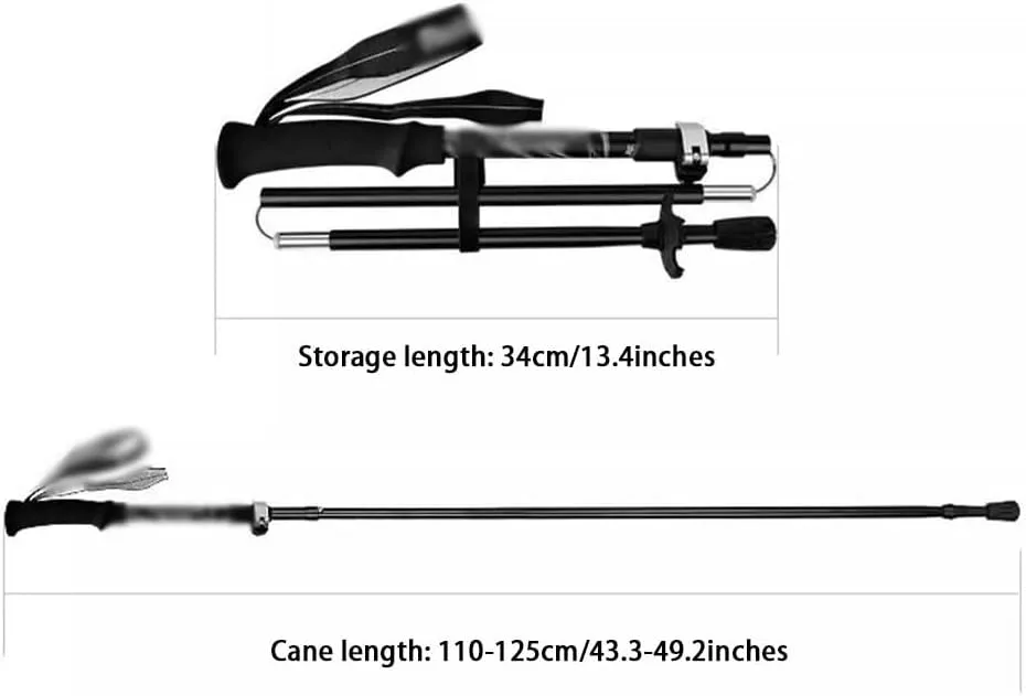 Foldable Portable Trekking Poles, Ultralight Nordic Walking Sticks, Telescopic, Quick Locks, for Camping