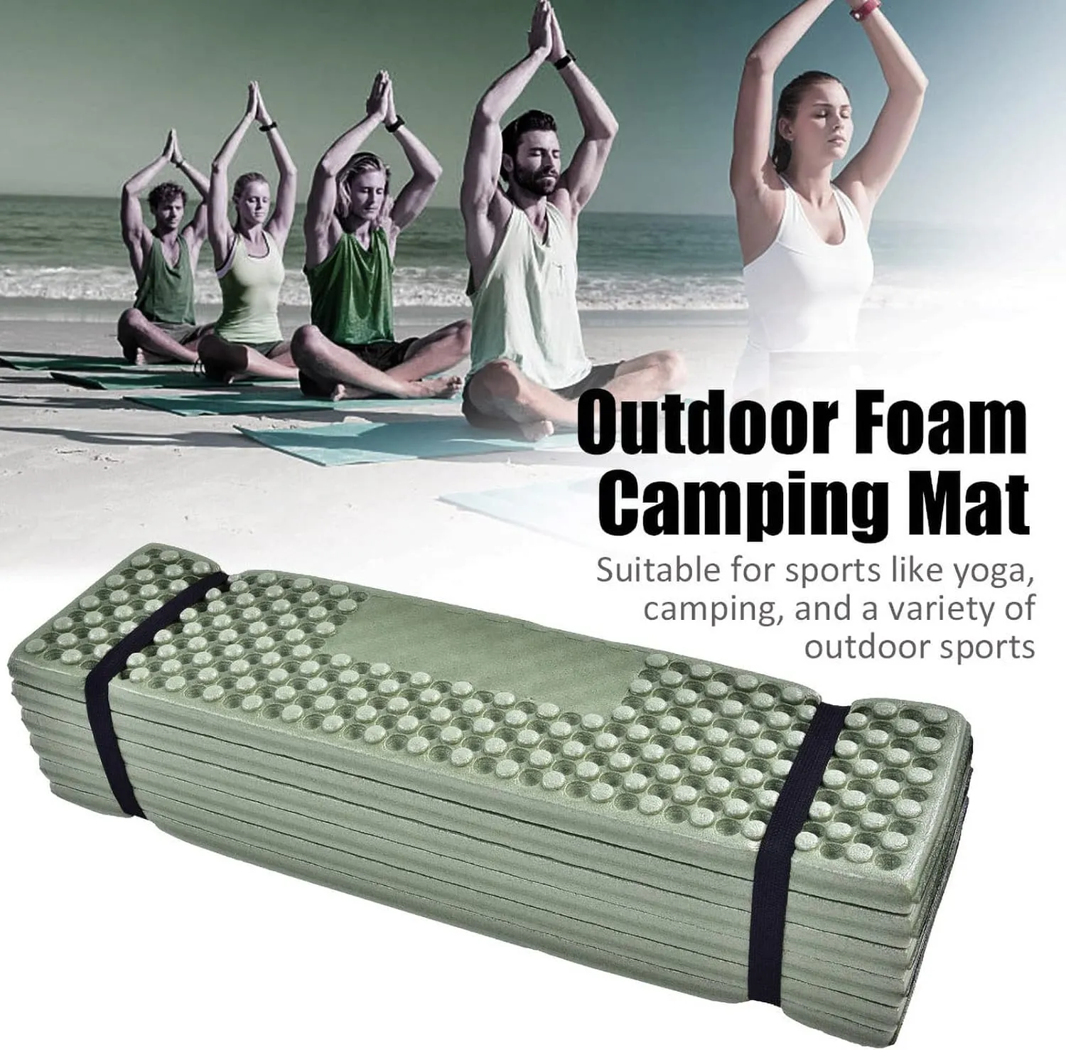 foldable sleeping pad, Outdoor Foam sleeping pad Camping, Folding Beach Tent Sleeping Pad, Waterproof camping Mattress sleeping pad sleeping mat (green)