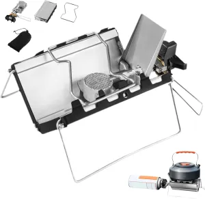 Folding Camping Stove, 3500W Portable Camping Stove with Ignition,Folding Cassette Stove, Backpacking Stove for Outdoor Picnic Hiking, Camping Gas Stove