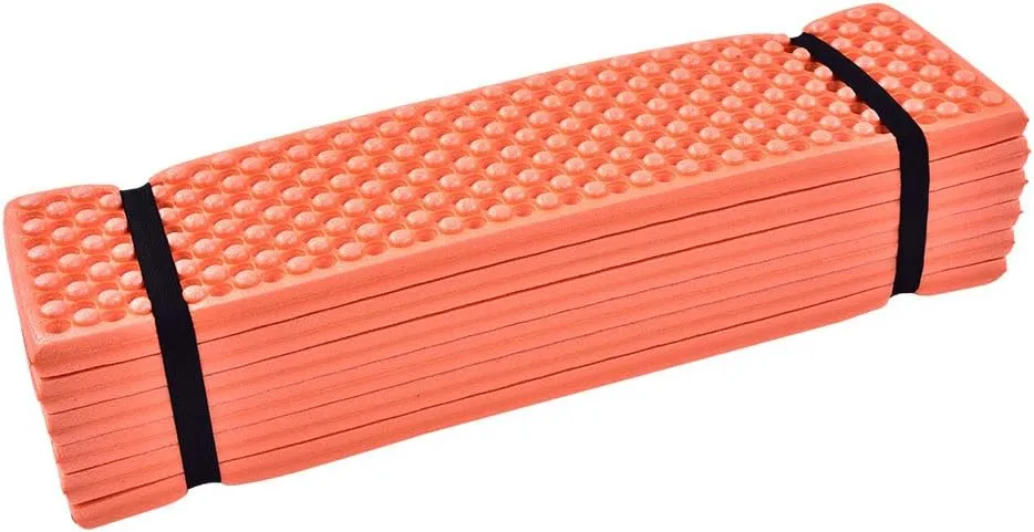 Folding Foam Mat, Outdoor Foldable Outdoor Camping Beach Mats Folding Beach Tent Sleeping Pad Waterproof Mattress for Yoga, Camping, Picnic(Orange) Camping Tents and