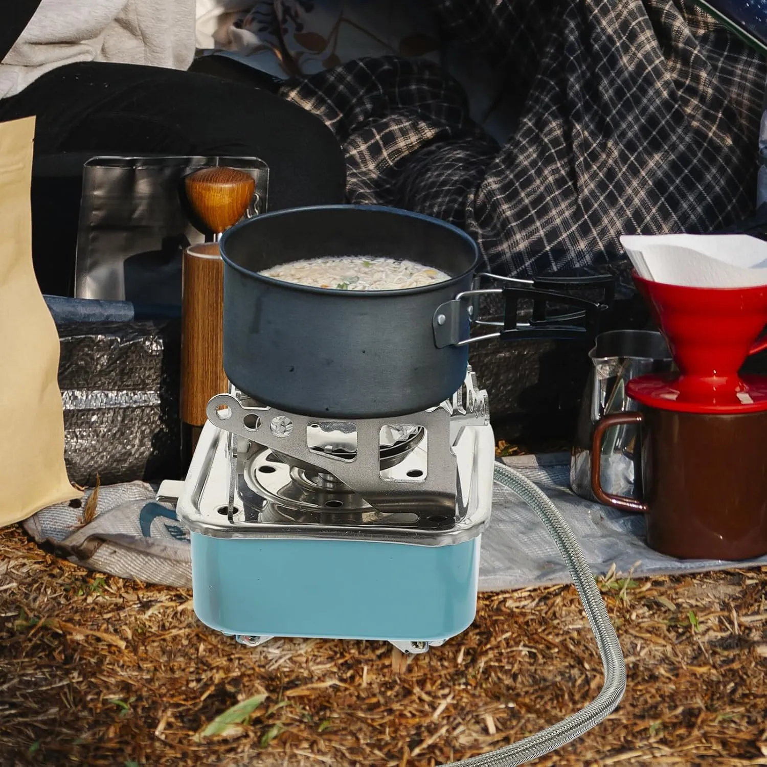 Folding Gas Stove Portable Camping Stove for Outdoor Hiking Lightweight Easy to Install Compact Design for Travel for Camping and Other Outdoor Activities