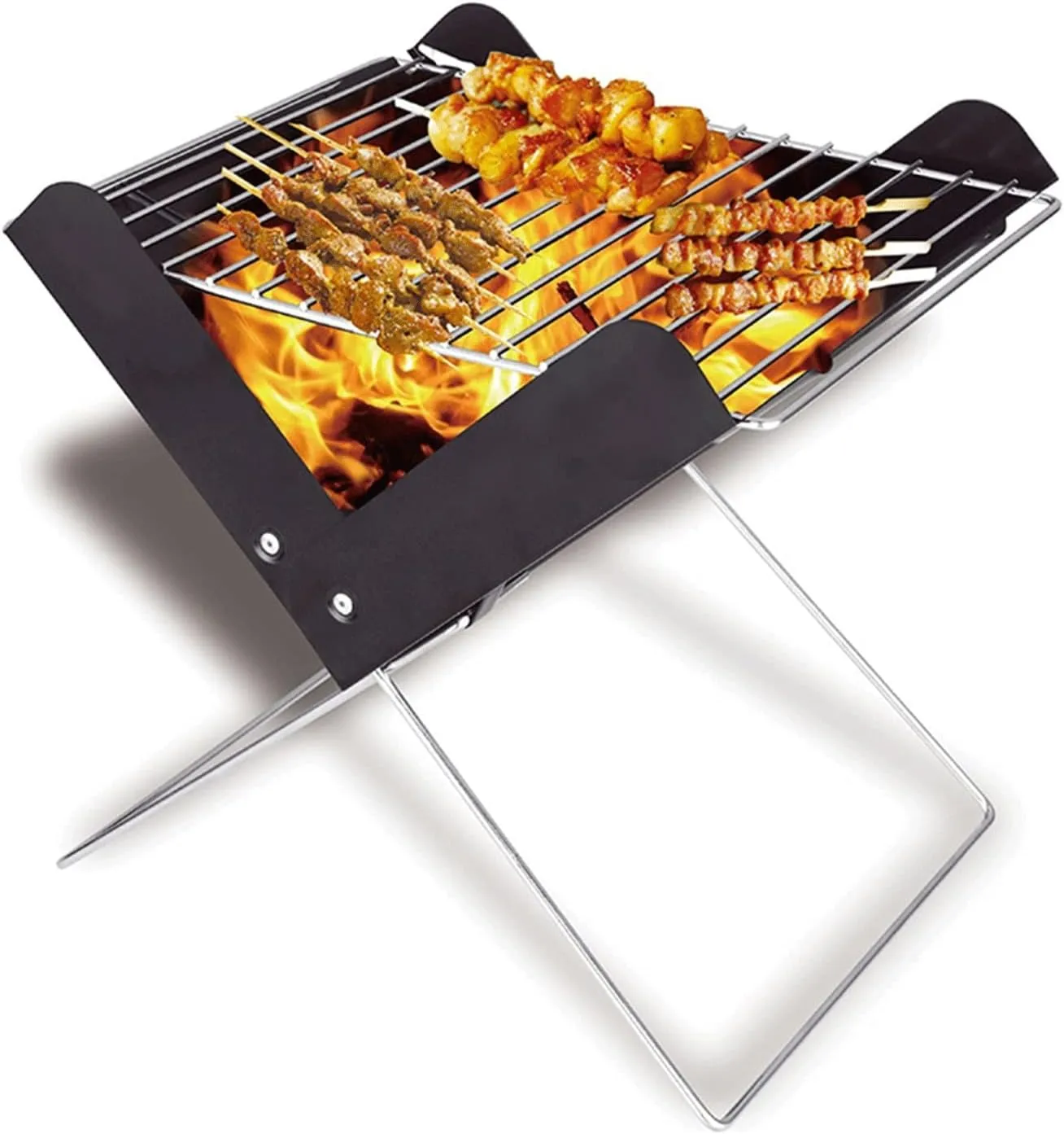 Folding Match Stove, Outdoor Camping Stove, Light and Portable, with Grill, Suitable for Tent, Shelter, Outdoor Portable Stove for Camping Heating and BBQ