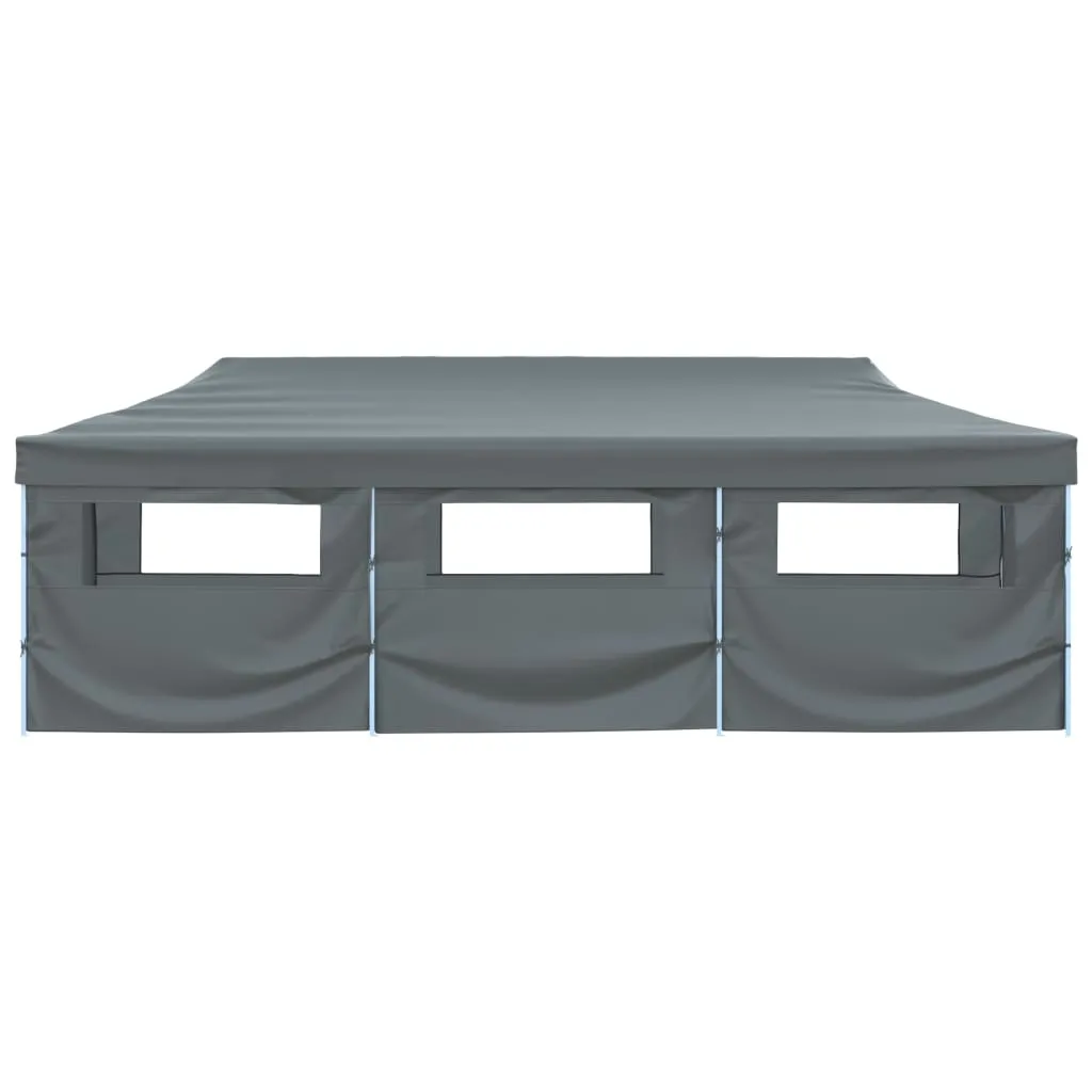 Folding Pop-up Party Tent with 8 Sidewalls 3x9 m Anthracite