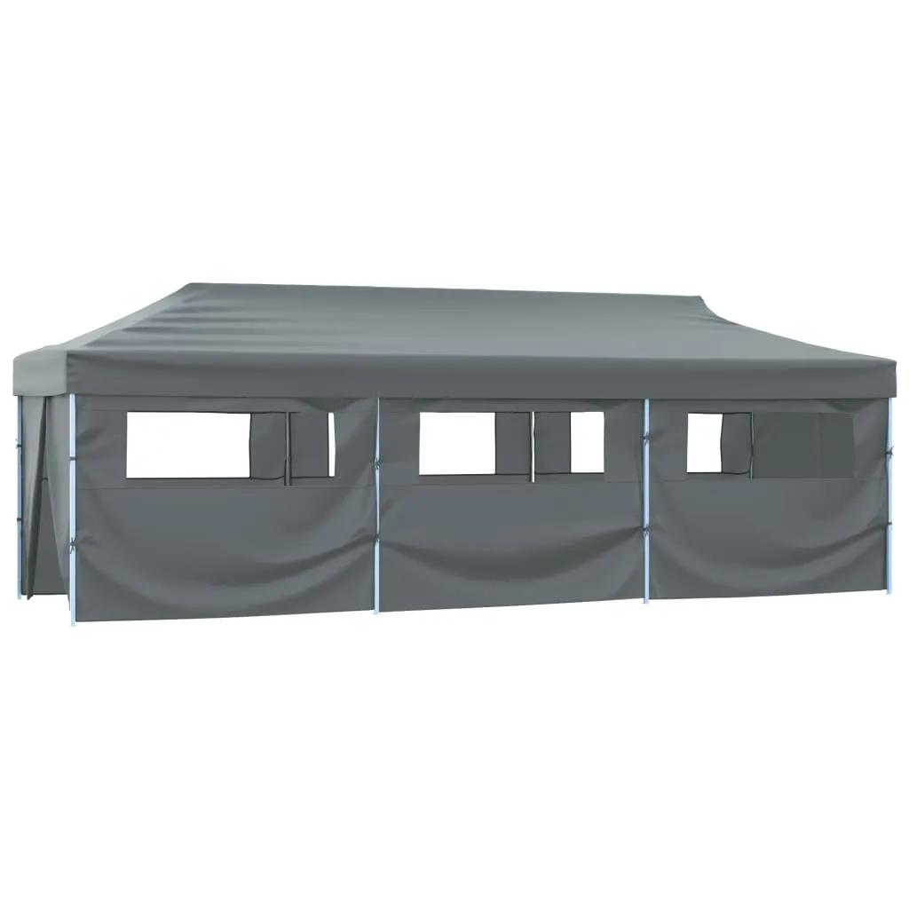 Folding Pop-up Party Tent with 8 Sidewalls 3x9 m Anthracite