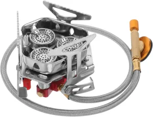 Folding Stainless Steel Camping Stove Durable Outdoor Burner for Picnics Hiking and Backpacking Multifunctional Gas Stove with Built Safety Features