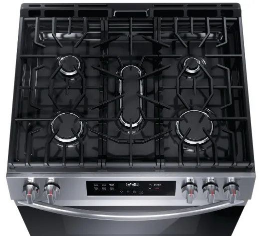 Frigidaire FCFG306CAS, Gas Range, 30" Width, Self Clean, 5 Burners, 5.0 cu. ft. Capacity, Storage Drawer, 1 Ovens, Stainless Steel colour