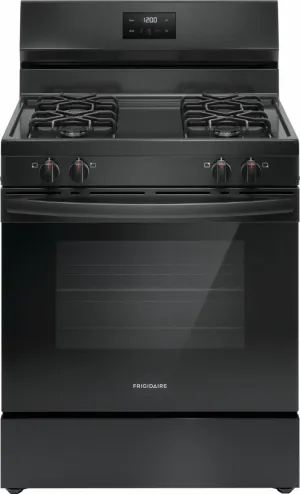 Frigidaire FCRG3051B 30 Inch Wide 5.1 Cu. Ft. Free Standing Gas Range with LED Display and Broil Element - Black