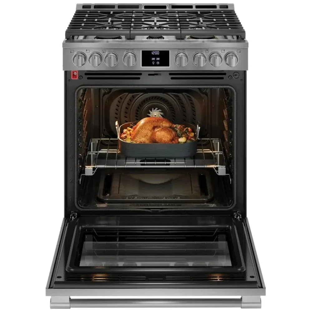 Frigidaire Professional PCFG3080AF Gas Range, 30 inch Exterior Width, Self Clean, Convection, 6 Burners, 6.0 cu. ft. Capacity, Air Fry,
