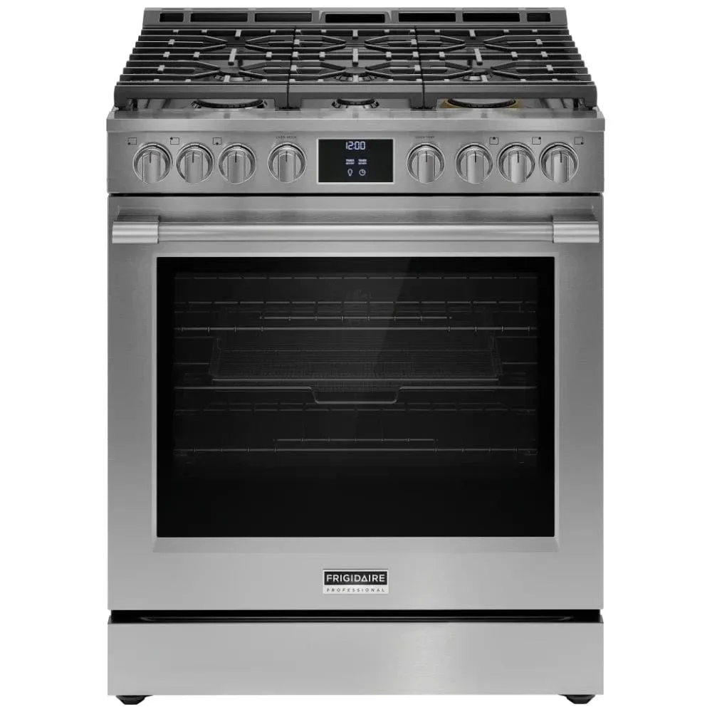 Frigidaire Professional PCFG3080AF Gas Range, 30 inch Exterior Width, Self Clean, Convection, 6 Burners, 6.0 cu. ft. Capacity, Air Fry,