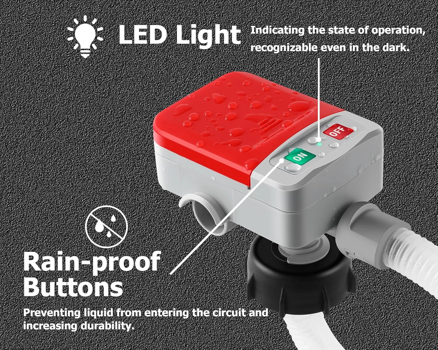 Fuel Transfer Pump Battery Powered Electric Portable Gas Can Tank Pump for Gasoline Diesel kerosene Liquid with Flexible Hose Hand Gas Nozzle(Can Not Included)