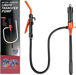 Fuel Transfer Pump, Portable Battery-Powered Pump for Gas/Diesel/Water/Fuel, 2.5 GPM Gasoline Transfer Pump, Handheld Multi-Use Liquid Transfer Pump
