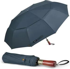 G4Free 54 Inch Large Compact Windproof Golf Umbrella for Rain Oversized Auto Open Close Folding Travel 10 Ribs Vented Double Canopy Umbrella for Women Men