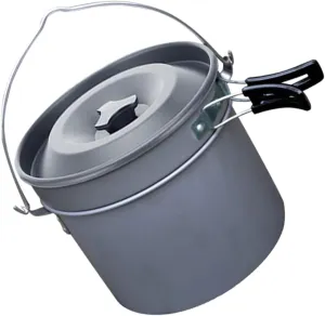 GANAZONO Backpacking Cook Tool Multifunctional Camping Cookware Set Aluminum Pot Non-Stick Surface
