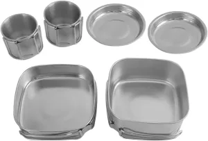 GANAZONO Outdoor Picnic Supplies Camping Tableware Stainless Steel Camping Cookware Set Travel Picnic Cookware Kit