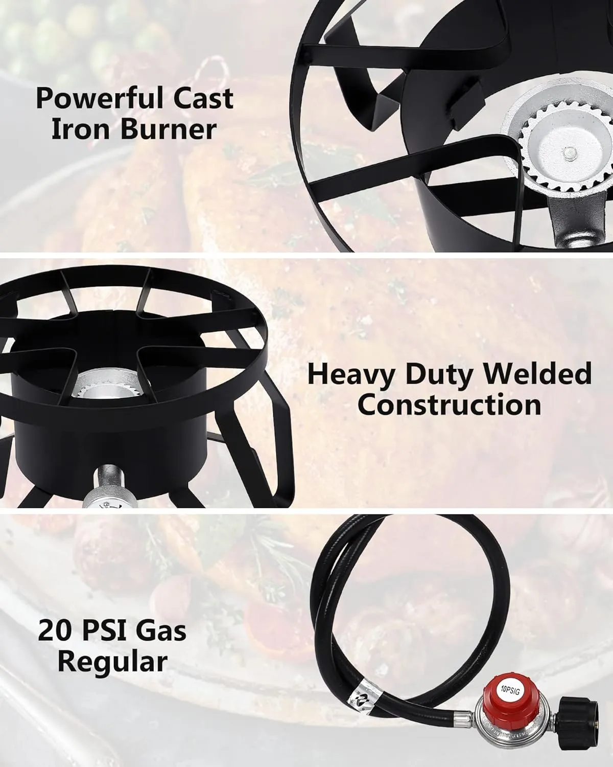 GAOMON Single Burner Propane Stove - Adjustable Regulator - Ideal for Home Brewing, Turkey Frying, and Outdoor Cooking
