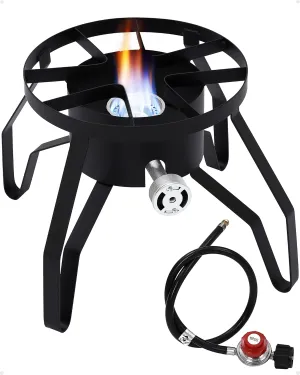 GAOMON Single Burner Propane Stove - Adjustable Regulator - Ideal for Home Brewing, Turkey Frying, and Outdoor Cooking