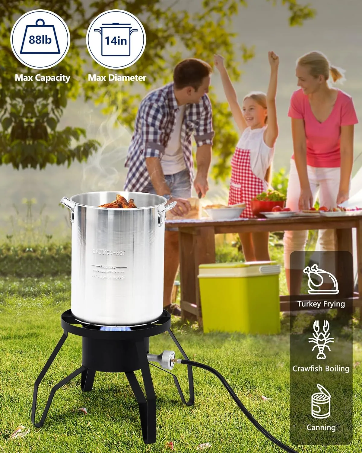 GAOMON Single Burner Propane Stove - Adjustable Regulator - Ideal for Home Brewing, Turkey Frying, and Outdoor Cooking