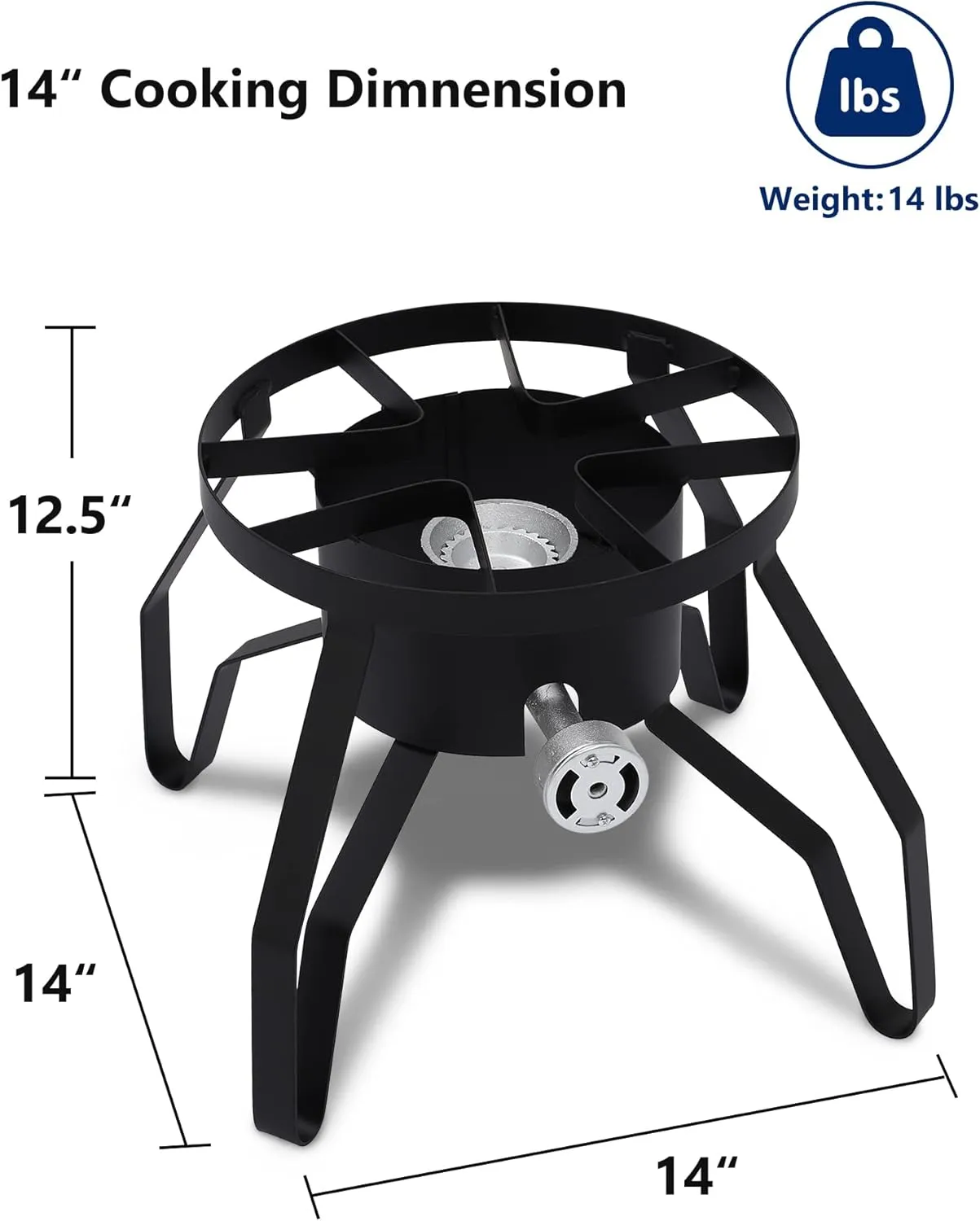 GAOMON Single Burner Propane Stove - Adjustable Regulator - Ideal for Home Brewing, Turkey Frying, and Outdoor Cooking