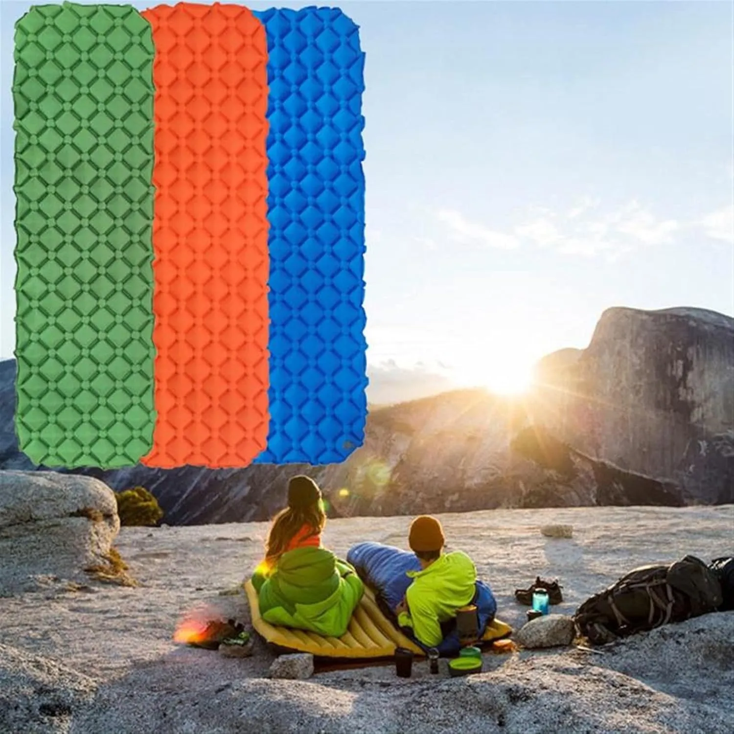 GaRcan Inflatable Mattress Camping Sleeping Pad Ultralight Camping Mattress Sleeping Mat Camping Bed Beautiful Scenery (1 One Seat)