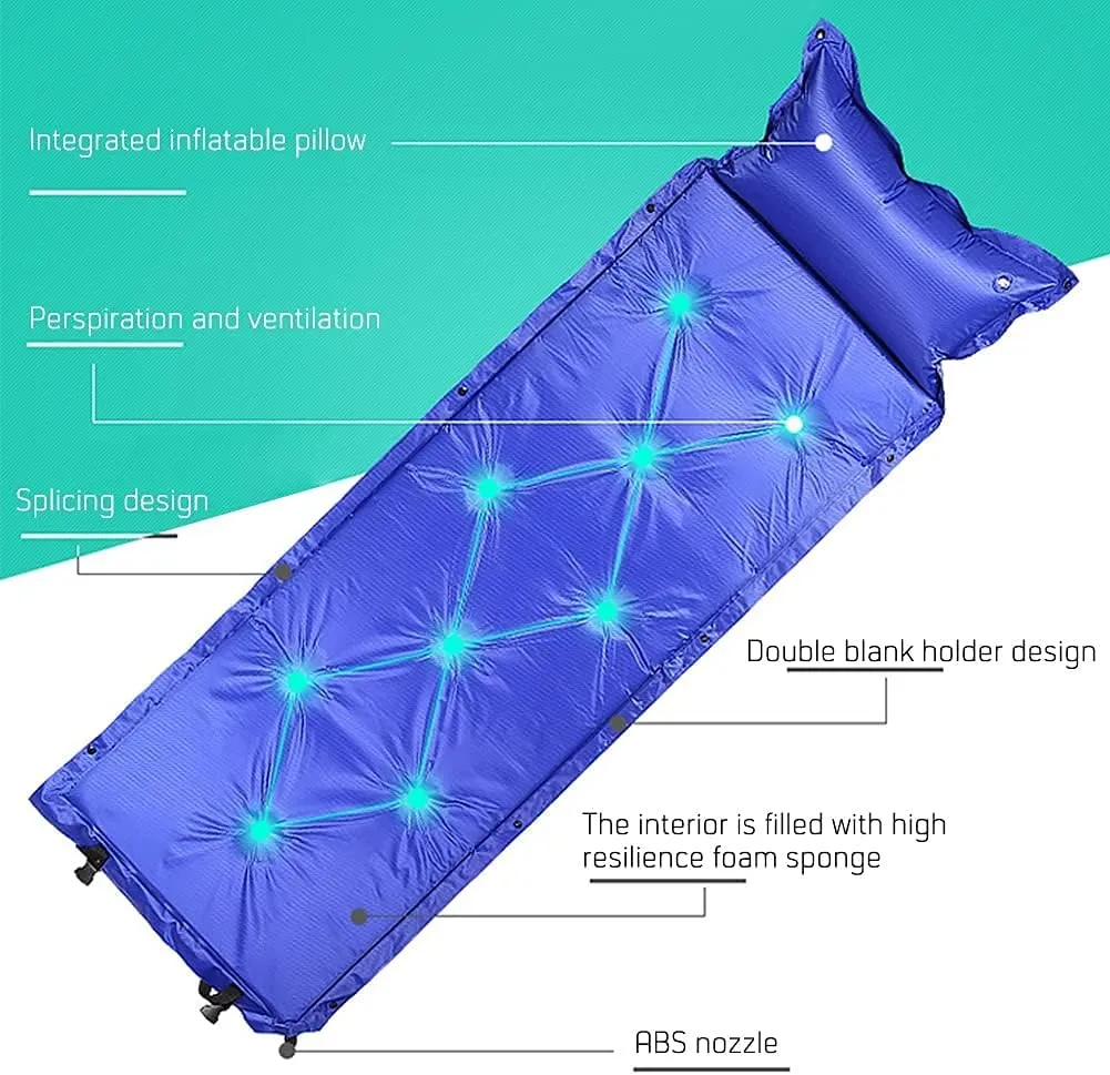 GaRcan Inflatable Sleeping Mattress 2 Colors Camping Mat Self Inflatable Mattresses Camp Inflatable Mattress Outdoor Camp Mat Tent Mat (1 One Seat)