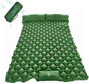 GaRcan Inflatable Sleeping Mattress Double Camping Mat with Pillow, Waterproof and Moisture-Proof Roll Mats, Sleeping Pad with Built-in Air Pump, Ultralight and Small Pack Size, for Backp