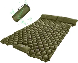 GaRcan Inflatable Sleeping Mattress Inflatable Sleeping Mat Lightweight Folding Camping, Inflatable Sleeping Mat for Outdoor, with 2 Self-Inflating Pillows, Durable to Use, for Backpackin