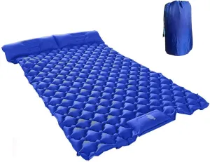 GaRcan Inflatable Sleeping Mattress Outdoor Picnic TPU Double Sleeping Pad, Self Inflating Mattress Camping, Waterproof and Moisture-Proof Roll Mats, with 2 Self-Inflating Pillows, for Backp