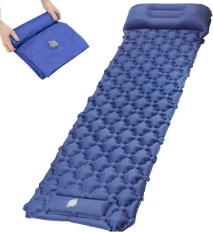 GaRcan Inflatable Sleeping Mattress Self Inflating Camping Mat, Portable Sleeping Pad, Waterproof Comfortable Roll Mats with Pillow, Sleeping Pad with Built-in Air Pump, for Backpacking,