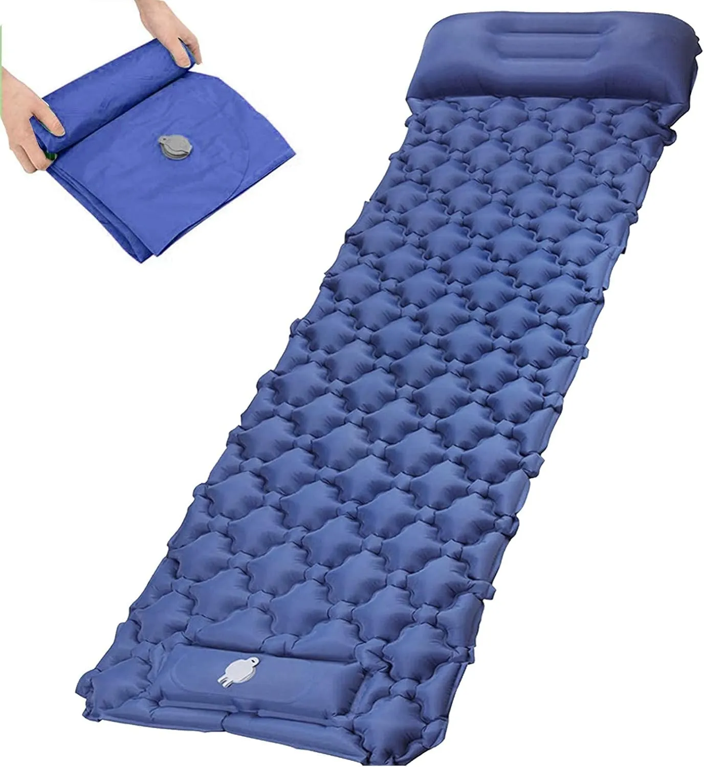 GaRcan Inflatable Sleeping Mattress Self Inflating Camping Mat, Portable Sleeping Pad, Waterproof Comfortable Roll Mats with Pillow, Sleeping Pad with Built-in Air Pump, for Backpacking,