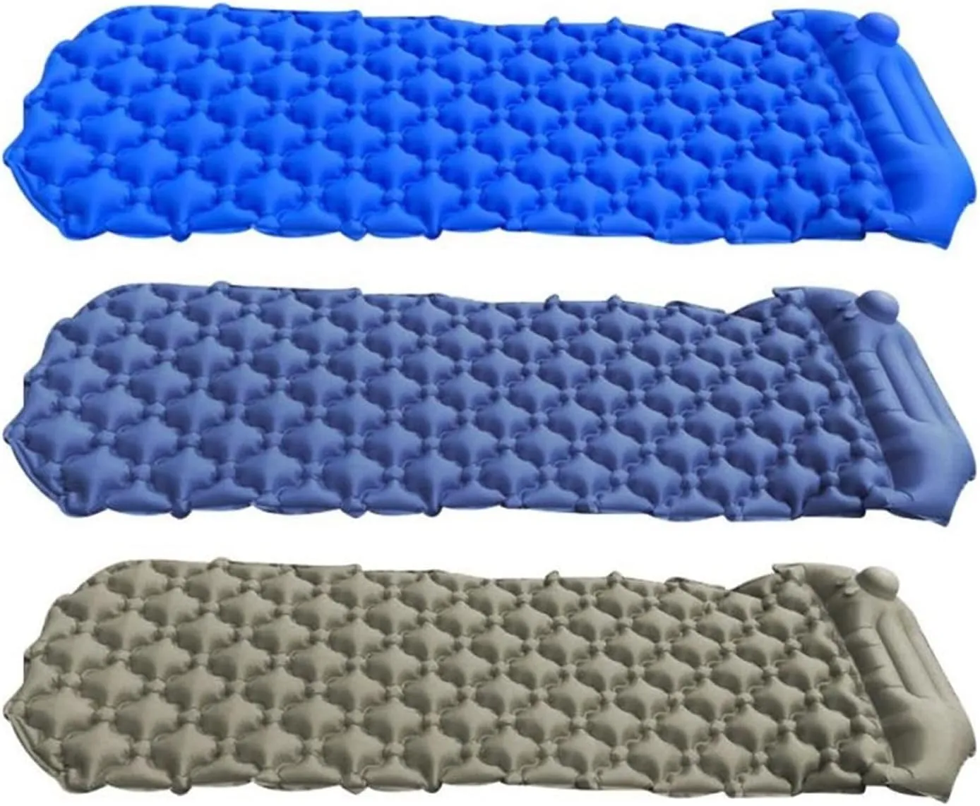 GaRcan Portable Outdoor Camping Sleeping Pad Inflatable Mattress with Pillow Ultra-Light Air Cushion with Built-in Air Pump (A 20x9x19cm)