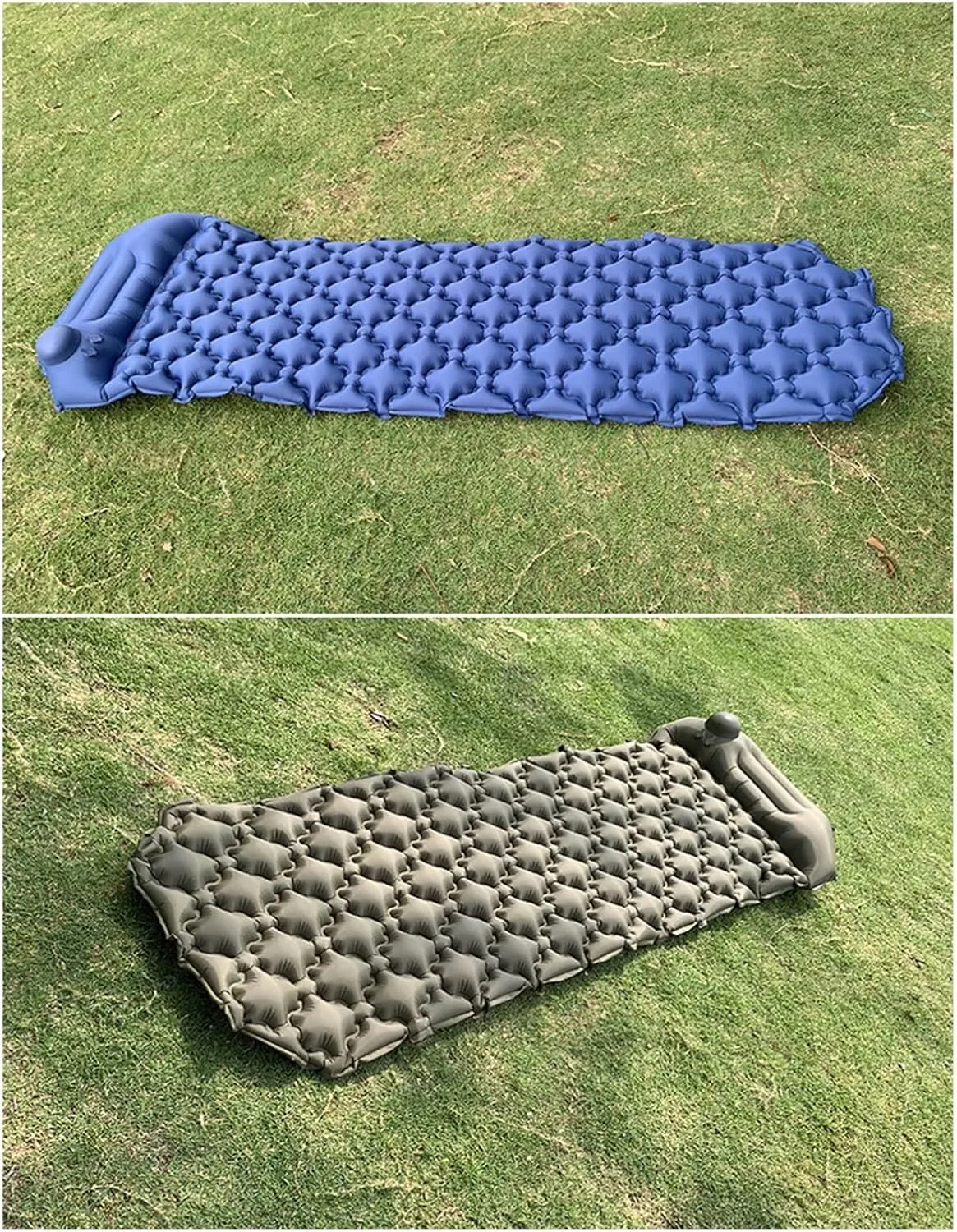 GaRcan Portable Outdoor Camping Sleeping Pad Inflatable Mattress with Pillow Ultra-Light Air Cushion with Built-in Air Pump (A 20x9x19cm)