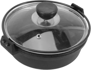 Garneck Japanese Style Hot Pot Cast Iron Stewpot Non-stick Pot for Cooking Suitable for Camping and Hiking