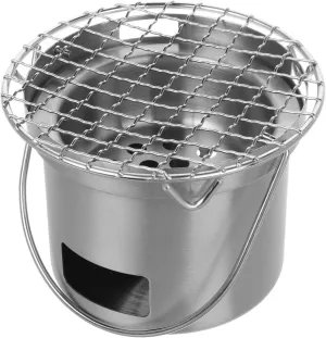 Garneck Stainless Steel Bbq Grill Compact Camping Oven Portable Stove for Outdoor Cooking Versatile Mini Grill Bbq Supply