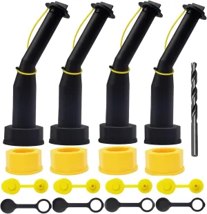 Gas Can Spout Replacement Kit with Filter Screen Fuel Can Nozzles Gaskets Vent Cap Drill Bit for Older Style Compatible with Midwest Blitz Gott Rubbermaind Essence Scepter Plastic Can