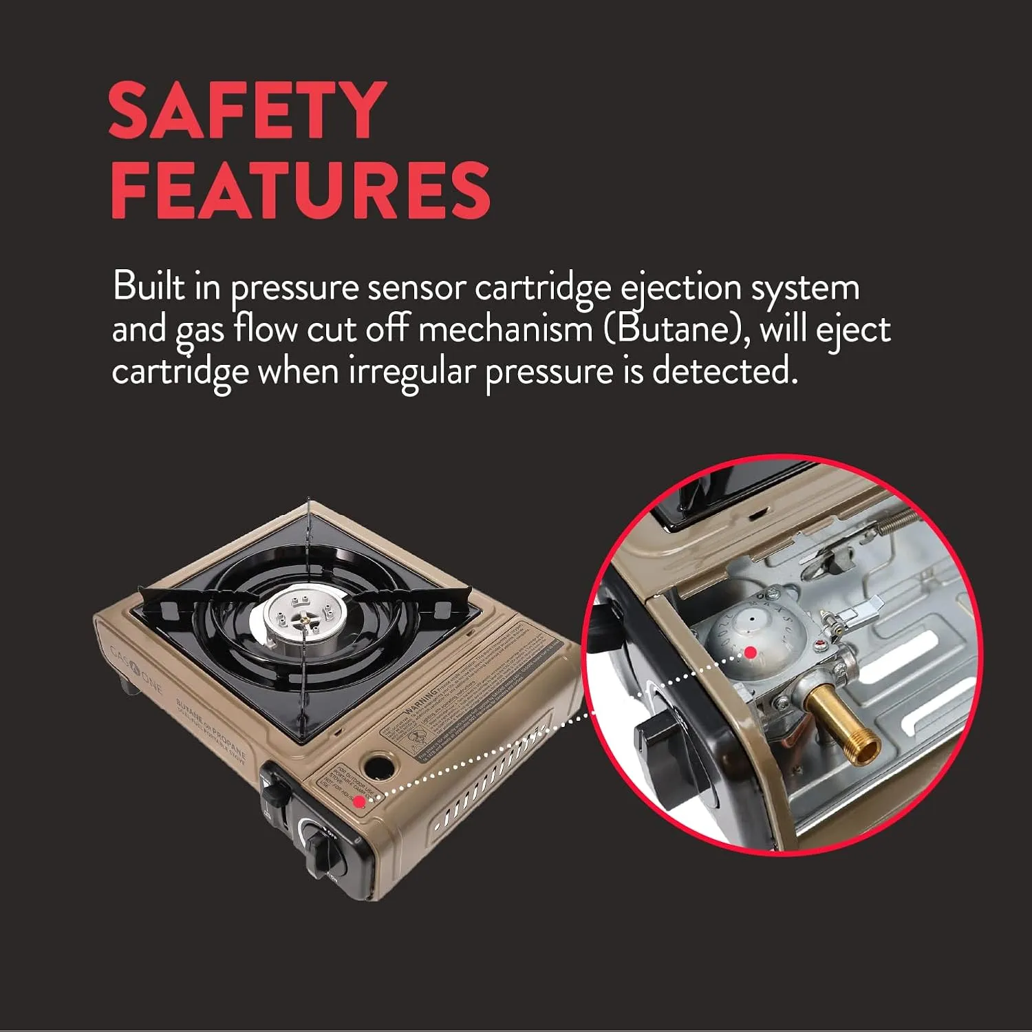 Gas One Propane or Butane Stove GS-3400P Dual Fuel Portable Camping and Backpacking Gas Stove Burner with Carrying Case Great for Emergency Preparedness Kit (Gold) (Stove   4 Butane Fuel)