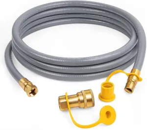 GASPRO 12 Feet 3/8" ID Natural Gas Hose, Low Pressure LPG Hose with Quick Connect, for Weber, Char-broil, Pizza Oven, Patio Heater and More