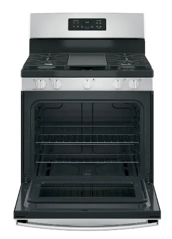 GE JCGBS66SEKSS Range, Gas, 30 inch Exterior Width, 5 Burners, 5.0 cu. ft. Capacity, Broiler Drawer, 1 Ovens, Stainless Steel colour