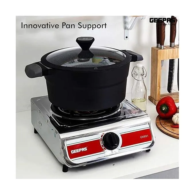 Geepas Single Burner Gas Cooker Auto Ignition Cook-top high Fuel Efficiency GK681