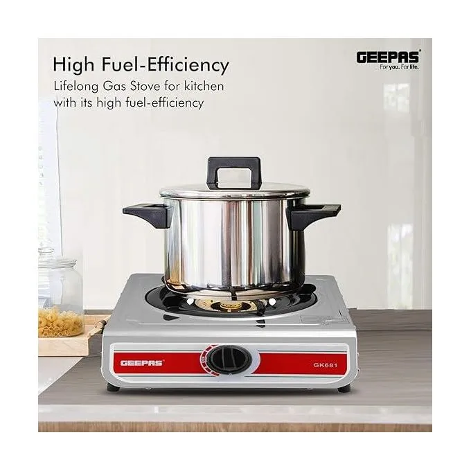 Geepas Single Burner Gas Cooker Auto Ignition Cook-top high Fuel Efficiency GK681