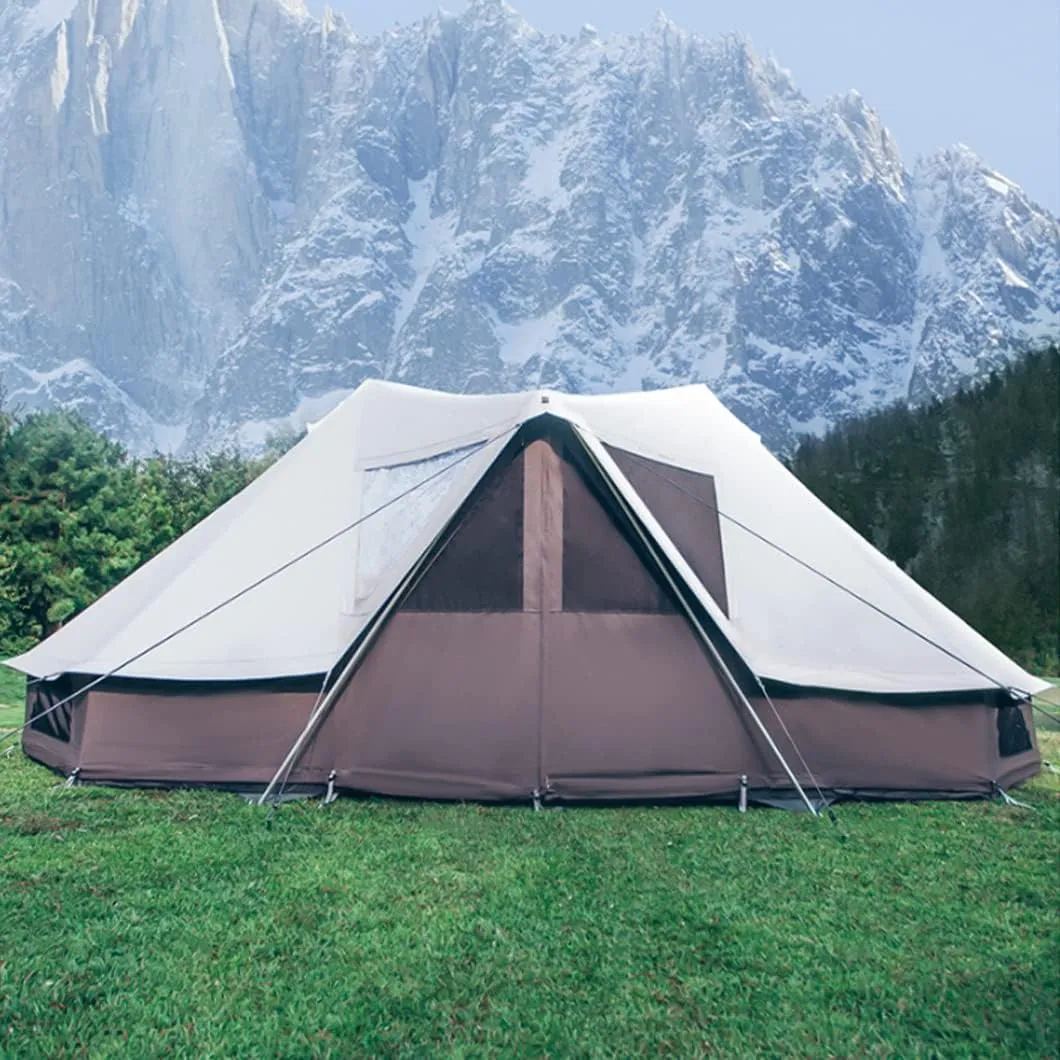 GeRRiT 12 Person Tent for Camping | Yurt Tent with Removable Rain Fly Waterproof Luxury Canvas Tents for Family Camping Outdoor Hunting Party, Easy Setup