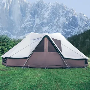 GeRRiT 12 Person Tent for Camping | Yurt Tent with Removable Rain Fly Waterproof Luxury Canvas Tents for Family Camping Outdoor Hunting Party, Easy Setup