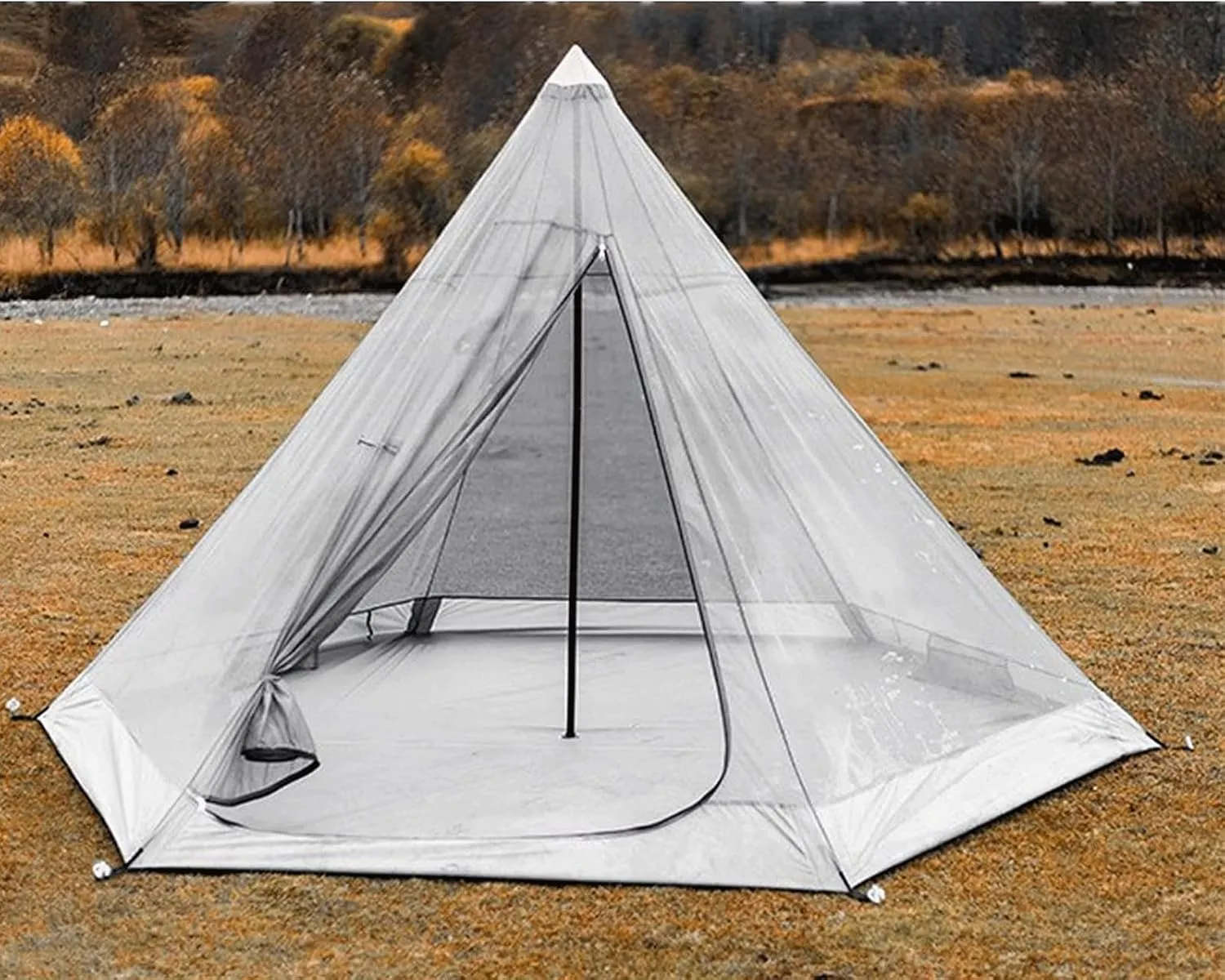 GERRIT Camping Tent, Indian Tent, Seasonal Charm Tent, Double-Layer Waterproof, UV Resistant, Windproof Tent, Outdoor Hiking and Hunting Pyramid Shaped Tent (Color : A)
