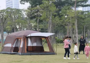 GERRIT Family Dome Tent Waterproof Camping Tent, Charm Tent, Used for Outdoor Hiking Camping (Color : B, Size : 430x305x210cm)